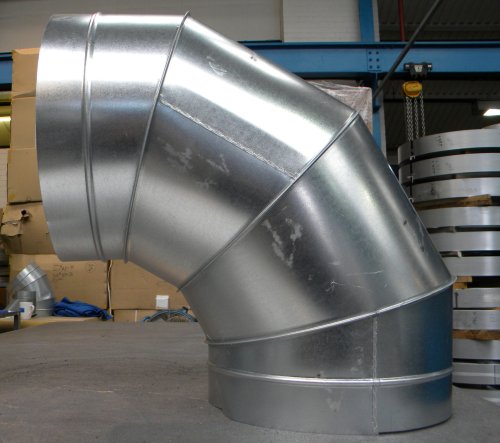 Galvanised  Ducting 90 degree bend - 250 mm.