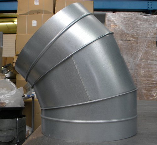 Galvanised Ducting 45 degree bend - 300 mm.